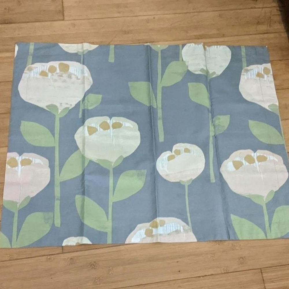 Company Store Gray Floral Blush Organic Cotton Pillow Shams (2) EUC, Boho, Artsy